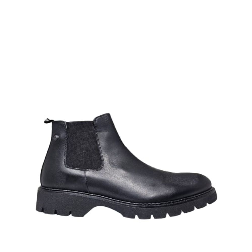 AEROPLANE MEN BLACK LEATHER ANKLE BOOTS